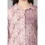 Generic Women's Casual 3/4 Sleeve Viscose Rayon Printed Kurti (Purple) - Image 2