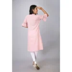 Generic Women's Casual Short Sleeve Silk Blend Printed Kurti (Pink) - Image 5