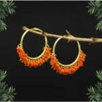Orange Antique Hoop Earrings