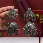 oxidised jhumka earrings