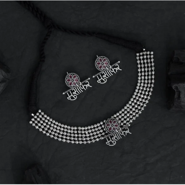 buy oxidised temple necklace