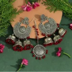 oxidised earrings tikka set