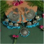 firozi oxidised tikka set