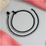 buy black rhinestone anklets online