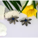 blue oxidised earrings online