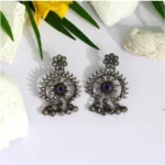 Blue Oxidised Earrings Online