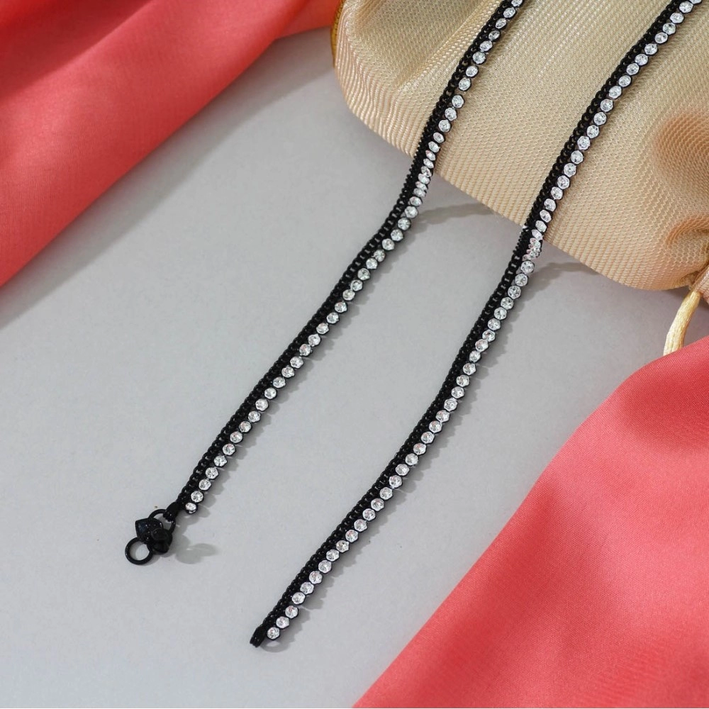 buy black rhinestone anklets online