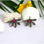 Buy Pink Oxidised Earrings Online