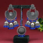 oxidised earrings tikka set