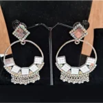 silver oxidised earrings