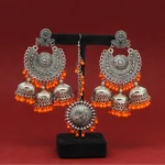 oxidised earrings tikka set