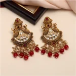 Maroon Kundan Earrings