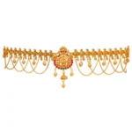 Generic Women's Maroon & Green Color Glass Stone Kamarband Adjustable Chain - Image 2