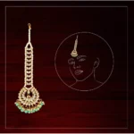 Generic Women's Green Color Imitation Pearl & Kundan Maang Tikka