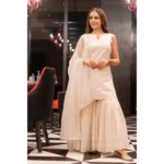 White Cotton Kurti Set - Angle 3