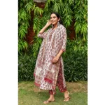Women's Printed Cotton Kurti Set - Angle 4