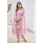 Pink Cotton Kurti Set - Angle 6