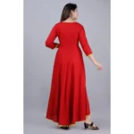 Generic Women's Casual 3/4th Sleeve Embroidered Viscose Rayon Kurti (Maroon) - Image 5