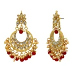 buy maroon kundan earrings online