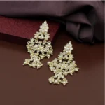 Aarohi Jewels Premium White Kundan Earrings for Women - With Dupatta by Nari Haat, Indian ethnic wear, women clothing...