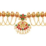 Generic Women's Maroon & Green Color Glass Stone Kamarband Adjustable Chain - Image 4