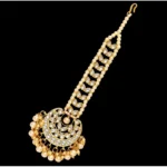 Generic Women's Gold Color Imitation Pearl & Kundan Maang Tikka - Image 2