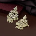 Kundan Earrings White - Angle 2