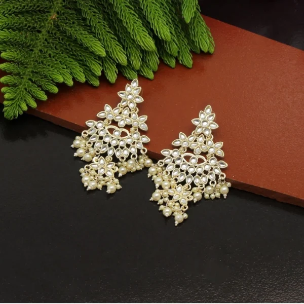 Kundan Earrings White