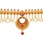 Generic Women's Maroon & Green Color Glass Stone Kamarband Adjustable Chain - Image 4