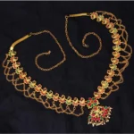 Generic Women's Maroon & Green Color Glass Stone Kamarband Adjustable Chain - Image 3