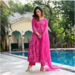 Pink Cotton Kurti Set for Women - Angle 2