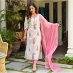 Women's Cotton Kurti Set - Angle 2