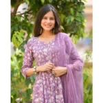 Women's Printed Cotton Kurti Set - Angle 3