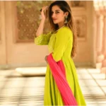 Light Green Cotton Kurti Set - Angle 3