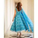 Sky Blue Cotton Kurti Set - Angle 7