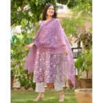 Women's Printed Cotton Kurti Set - Angle 2