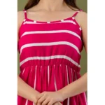 Generic Women's Casual Sleeveless Striped Crape Dresses (Pink) - Image 2