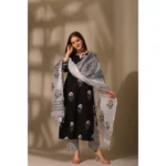 Floral Cotton Kurti Set - Angle 4