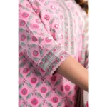 Pink Cotton Kurti Set - Angle 2