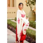 Women's Red Cotton Kurti Set - Angle 3