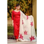 Women's Red Cotton Kurti Set - Angle 7