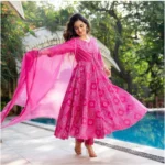 Pink Cotton Kurti Set for Women - Angle 4