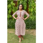 Women's Printed Cotton Kurti Set - Angle 5