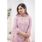 Pink Cotton Kurti Set - Angle 2