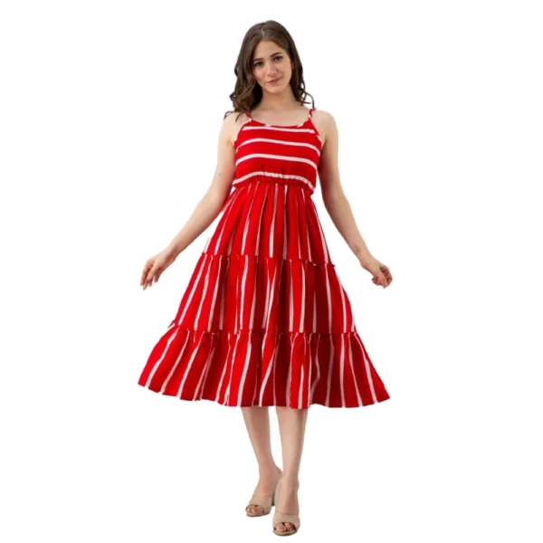 Women's Red Striped Dress