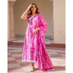 Pink Cotton Kurti Set