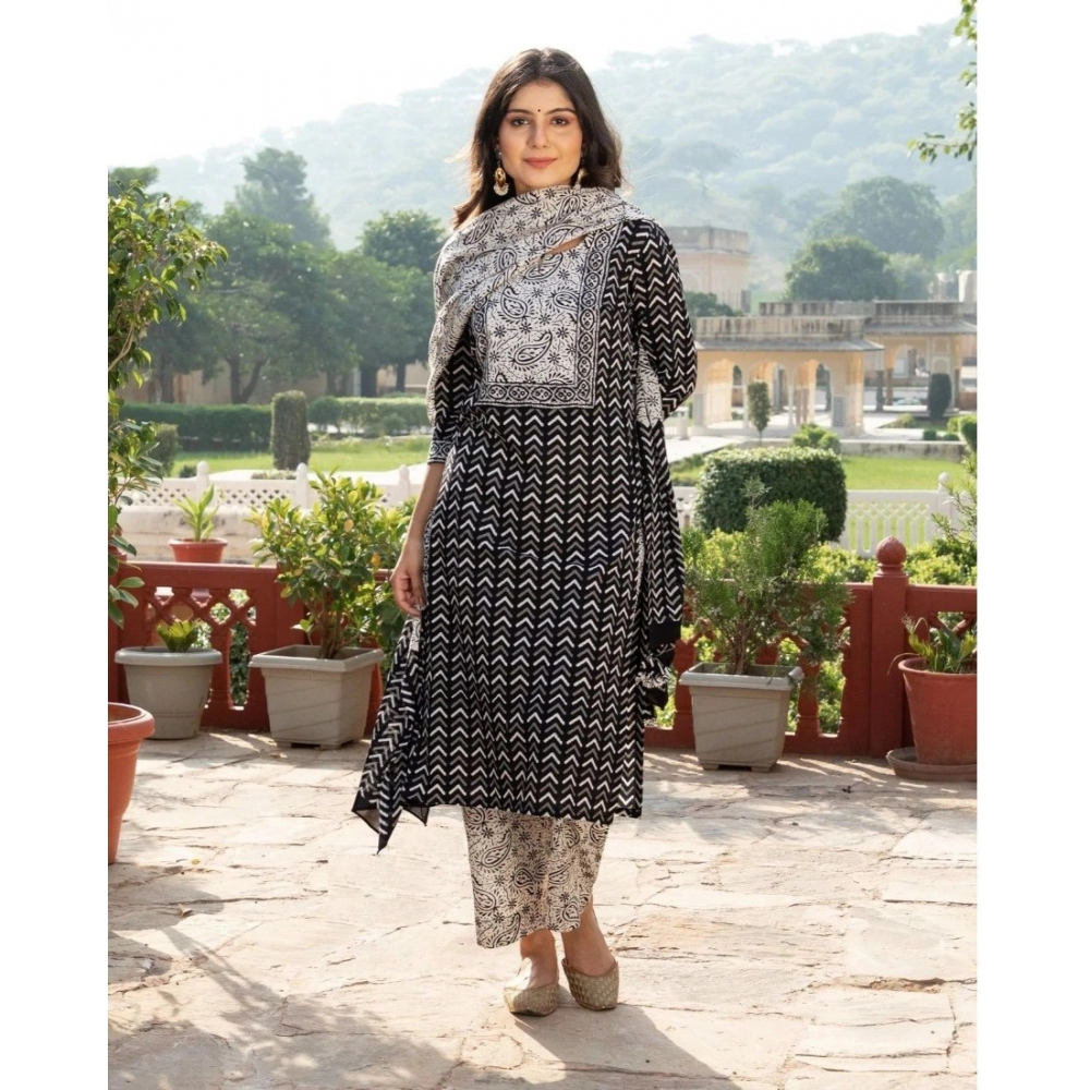 Women's Printed Cotton Kurti Set