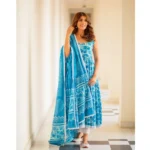 Sky Blue Cotton Kurti Set
