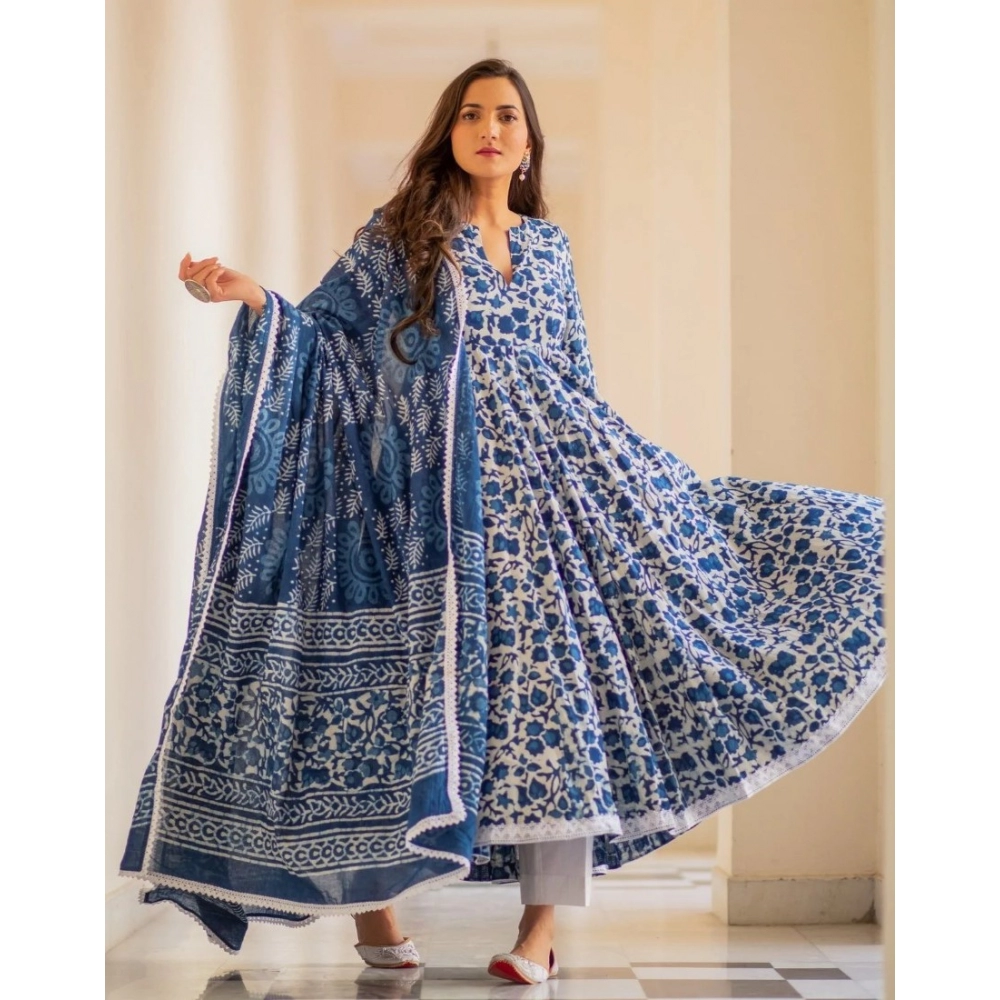 Women Blue Kurti Set