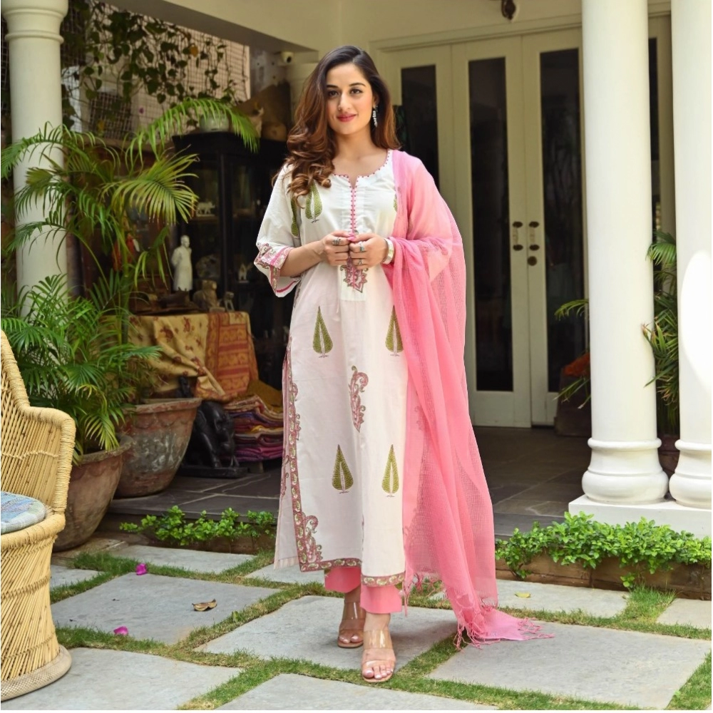 Women's Cotton Kurti Set